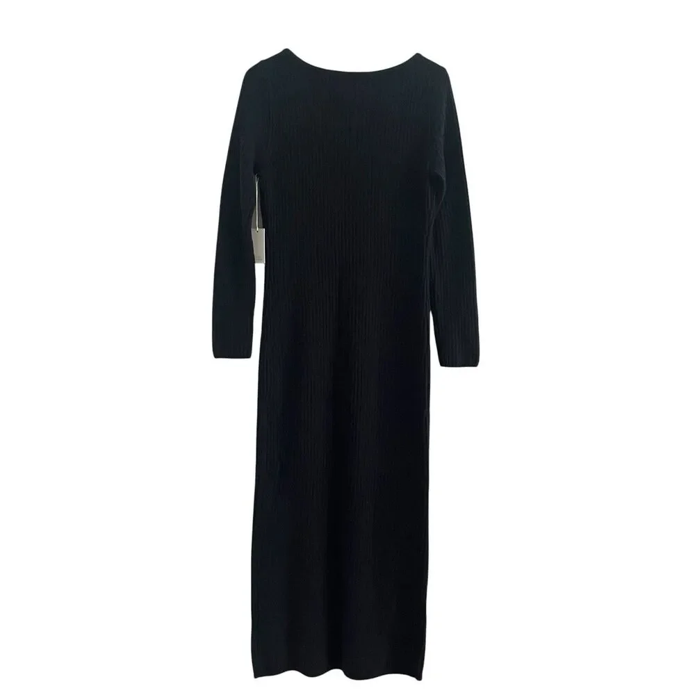 Abercrombie & Fitch Merino Wool Ribbed Knit Maxi Sweater Dress M Minimalist NWT